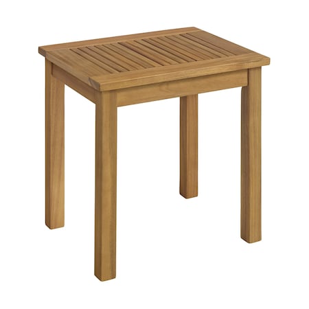 Alaterre Furniture Okemo Outdoor Small Side Patio Table Slatted Tabletop Weather-Resistant Outdoor Furniture ANOK014ANO