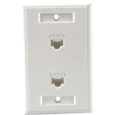 Legrand Two Port Cat5E Rj45 Configured Single Gang Wall Plate - White 27416