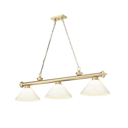 Z-Lite Cordon Heritage Brass 3 Light Billiard 2306-3HBR-PWH