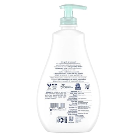 Baby Dove Sensitive Skin Care Hypoallergenic Fragrance Free Moisture Baby Wash, 20 Ounce, 4PK 67893754