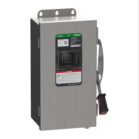 Schneider Electric Safety Switch, Nonfusible, 3PST, Three Phase, NEMA 4X, Indoor/Outdoor, 316 Stainless Steel VHU362NSSGL