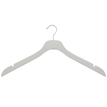 Nahanco 17in Low Gloss White Wooden SlimLine Shirt/Dress Hanger, 50PK SL7011750