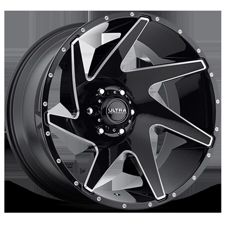 Ultra 22 x 12 Wheel with 5 on 5 Bolt Pattern, Gloss Black 206-2273BM44