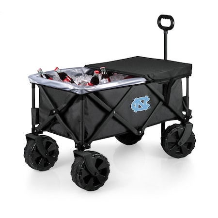 Picnic Time Family Of Brands NCAA North Carolina Tar Heels Adventure Wagon Elite All-Terrain Folding Beach Wagon 741-85-679-414-0