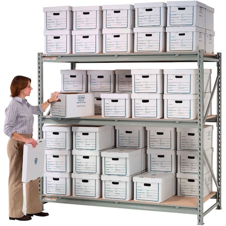 Global Industrial Record Storage Rack Starter 96"W x 36"D x 96"H 613137