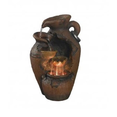 First Floor Designs Old Fashion Pot Outdoor Fountain with Led Light FI2593722