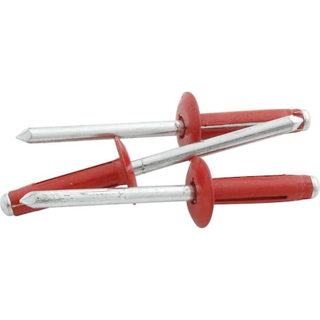 Powerhouse Large HD Rivet Flange Type Aluminum Mandrel, Red, 250PK PO3619610