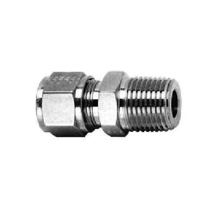 Gyrolok Male Connector: CM, CM/EC: Connects Fractional Tube to Female NPT or RT Threads: 3/8in x 1/4in 6CM4BR