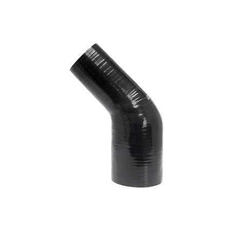 Hps Performance 4 in - 4-1/2 in ID, 4-Ply High Temp Reinforced Silicone 45 Degree Elbow Reducer Coupler Hose, Black HTSER45-400-450-BLK