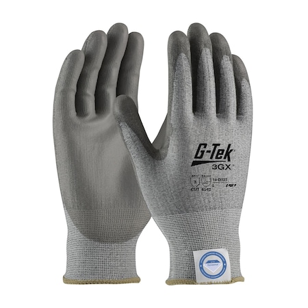 G-Tek Seamless Knit A3 Dyneema Diamond Blended Glove w/PU Coated Flat Grip on Palm&Fingers, 12PK 19-D327/XXL