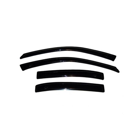 Ventshade Rainguards, Aerodynamic Design, Tape-On, Smoke, Acrylic, Set Of 4 94007