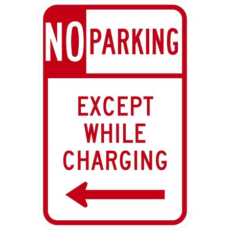 Lyle Except While Charging With Left Arrow, 12x18, Engineer Grade, White G-3720-EG_12x18