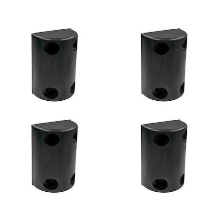 Mytee Products 8 inx5-1/4 inx3-1/2 in Rubber Dock Bumper with 4 Hole Impact Resistant Half-Oval, 4PK TRLB-1001x4
