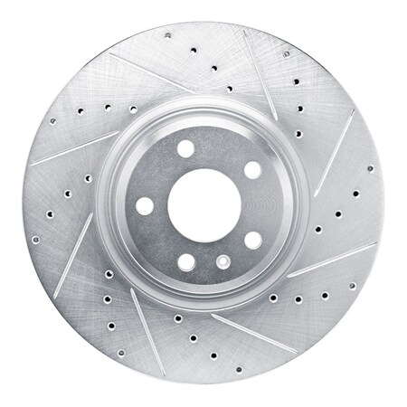 Dynamic Friction Co DFC Brake Rotor - Drilled and Slotted - Silver 631-73083R