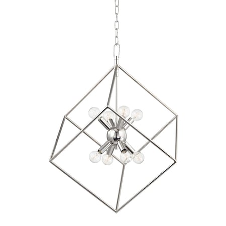 Hudson Valley Lighting Roundout 8 Light Pendant 23 In. Polished Nickel 1220-PN