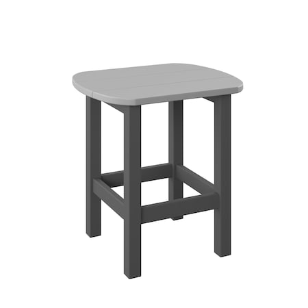 Polybird OVAL END TABLE.      LIGHT GRAY AND CHARCOAL POLYBIRD P52