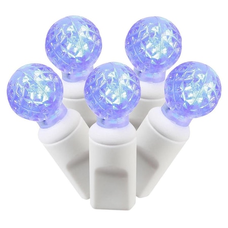 Vickerman 100 Blue G12 LED Lights on White Wire, 34 ft. Christmas Light Set with 4 in. Spacing X4W9102