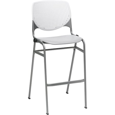 Kfi Poly Stack Barstool, Lt Grey Seat BR2300-BP08-SP13