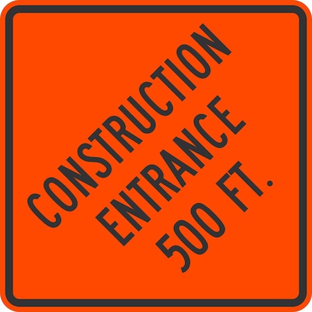 Lyle Construction Entrance 500 FT., 30x30, Diamond Grade, Orange G-14980-DG_30x30