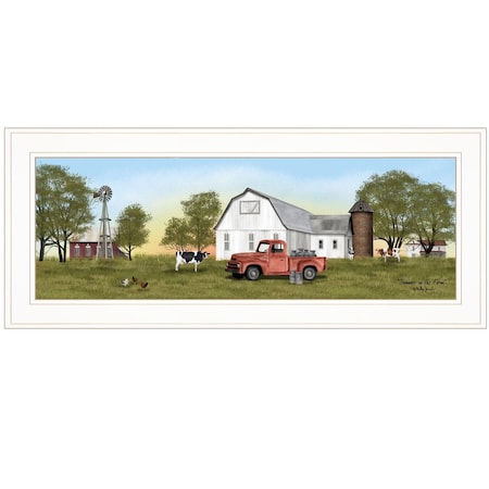 Homeroots Summer on the Farm 1 White Framed Print Wall Art 404577