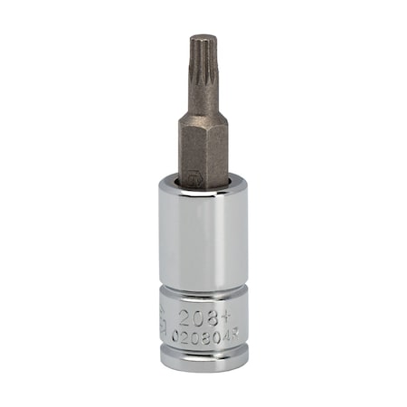 Genius Tools 1/4in Dr. M4 Triple Square Bit Socket 45mmL 208+8104