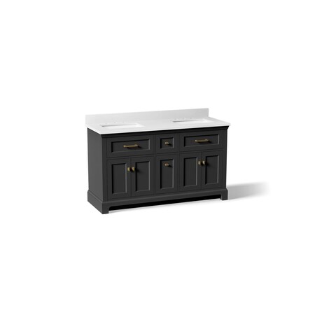 Kohler Charlemont 60" bathroom vanity cabinet with sinks and quartz top 29263-BD1-DWG