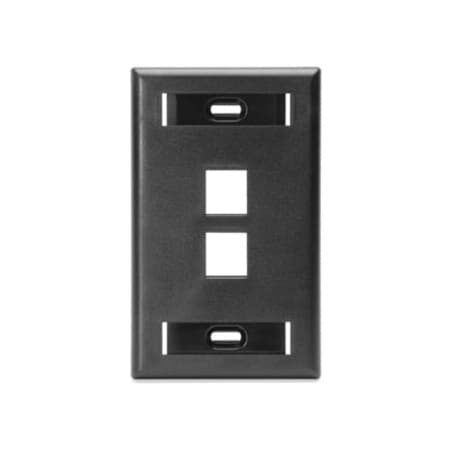 Leviton 2 Port Black Fp W/ Labels 42080-2ES