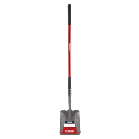 Radius Garden Premium Long Handle Square-Point Shovel, Fiberglass Shaft TS001