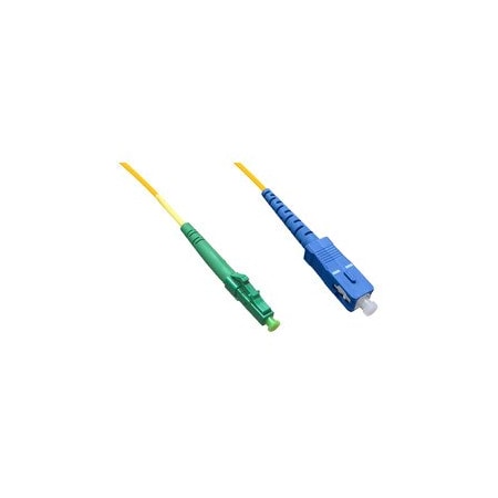 Cable Wholesale LC/APC to SC/UPC OS2 Simplex 2.0mm Fiber Optic Patch Cord, LSZH, Single-mode 9/125, Yellow LCSC-00601