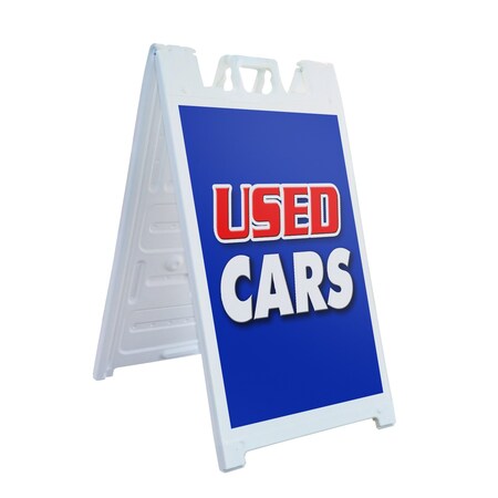 Signmission Used Cars, A-Frame & 2 Sign Inserts, Heavy-Duty Plastic Frame SBHD-C-2436-Used Cars