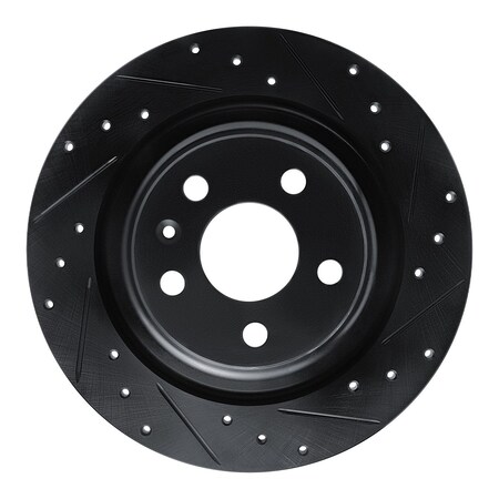 Dynamic Friction Co DFC Brake Rotor - Drilled and Slotted - Black 633-27058R