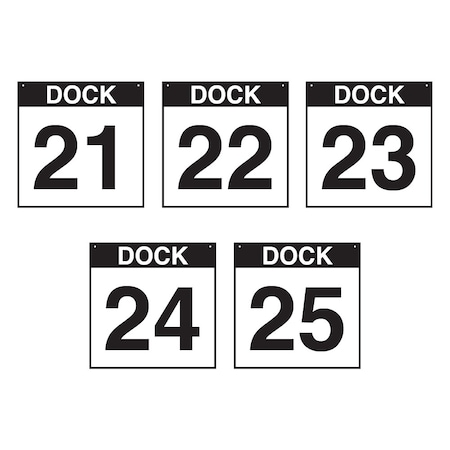 5S Supplies Loading Dock 21-25 Sign - ALM - 18in x 18in DOCK21-25-ALM-1818