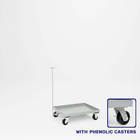 Pucel Steel Dolly with Removable Handle, 24 in W x 30 in D, Black 24-D-30-P