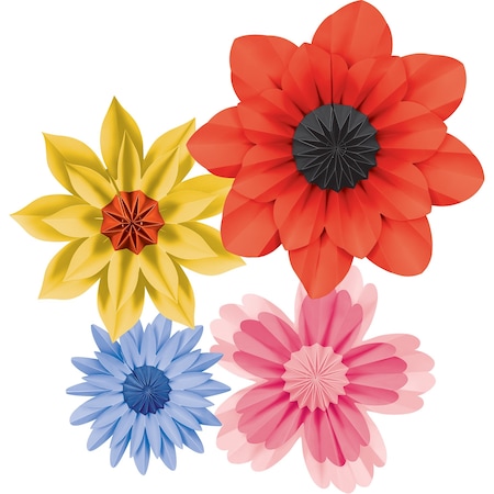 Teacher Created Resources Wildflowers Paper Flowers, 4-Piece Set 8350