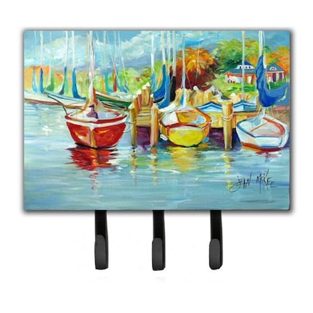 Carolines Treasures On The Dock Sailboats Leash and Key Holder JMK1070TH68