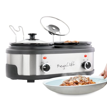 Megachef Dual 1.5 Quart Crock Buffet Slow Cooker MC-1500