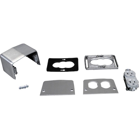 Wiremold Duplex Service Fitting, Gray, Aluminum 525H