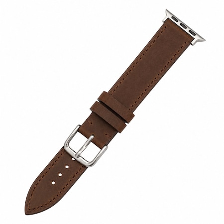 Elegani Band Compatible with Apple Watch 49mm, Dark Brown, Silver, Black, Yellow Gold, Rose Gold Buckle SVLTQR-DBRN-49