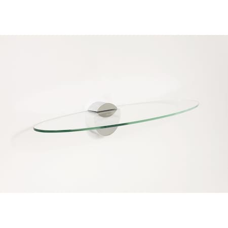 Ltl Home Products 23.5 x 7.5 in. Legacy Oval Clear Large Shelf with 1 Moon Titanium Bracket Shelf Kit WSLOVLCLKIT