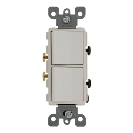 Leviton Decora Single-Pole/Single-Pole AC Combination Switch, 20 Amp, 120/277 Volt, White 5627-W