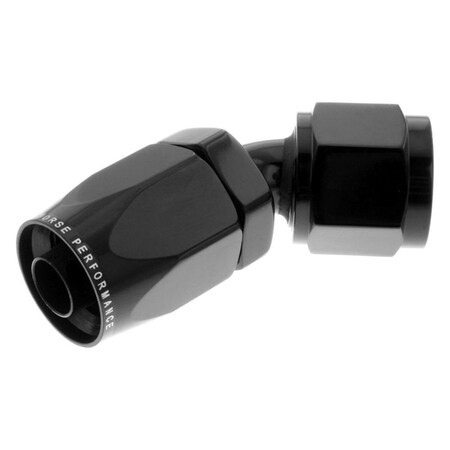 Pertrechos 06AN 45 deg Female Aluminum Hose End - Black PE2110657