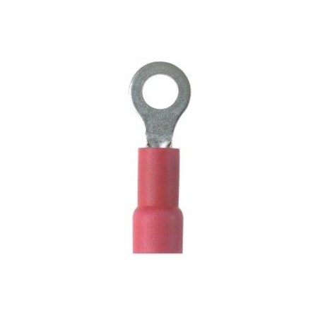 Panduit Ring Terminal, 1/4 in Stud Size, 18 AWG, 600 V, Vinyl Insulated, Red, 1000 PK PV18-14RX-MY