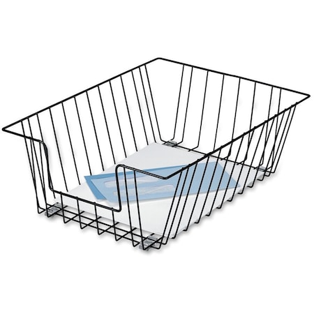 Fellowes Letter Tray, Black, Steel, 12 in W, 16 1/2 in L, 5 in H, 1 Number of Compartments 65112