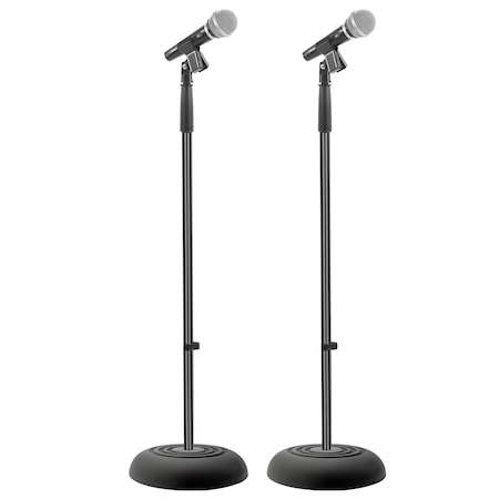 Pyle Pyle Universal Microphone Stand - Height Adjustable, Compact Base, 5/8" Adapter, Studio/Home Use PMKS5X2