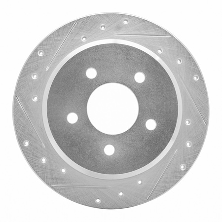 Dynamic Friction Co DFC Brake Rotor - Drilled and Slotted - Silver 631-56015L