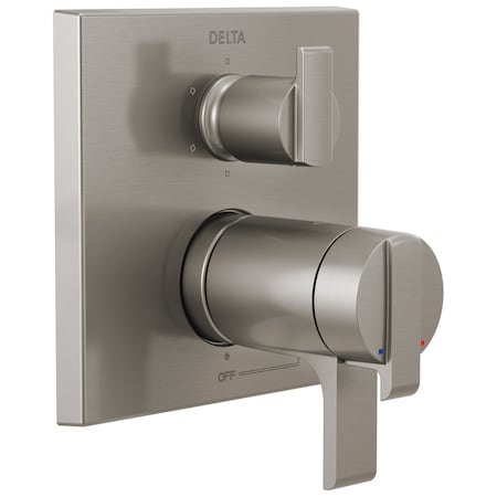 Delta Angular Modern TempAssure 17T Series Valve Trim with 6-Setting Integrated Diverter T27T967-SS
