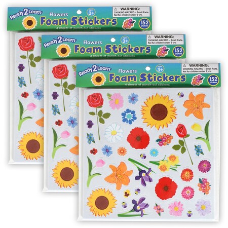 Ready 2 Learn Foam Stickers, Flowers, 152-Piece Set, 3PK CE10095