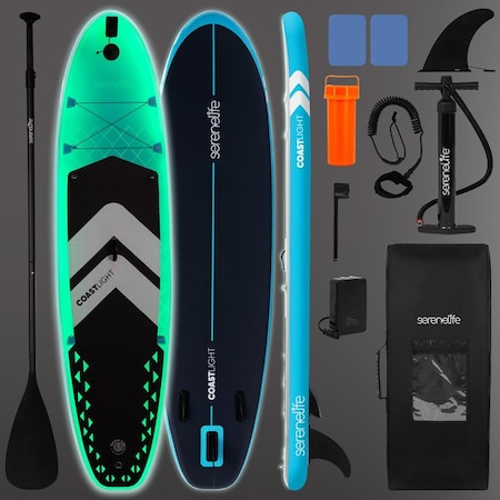 Serenelife 10 ft 6 in Inflatable Stand-Up Paddle Board with LED Lights SLSUP925LED
