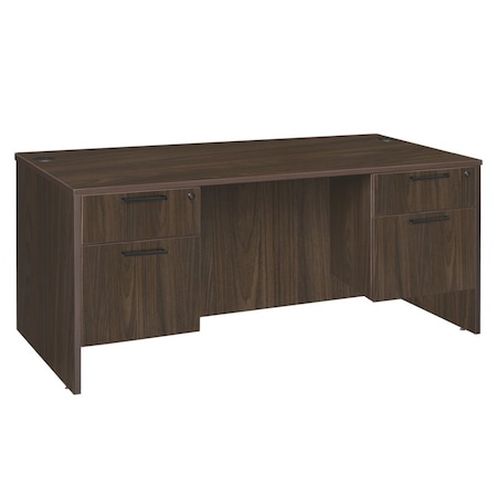 Regency Pedestal Desks, 29 in H, 71 in W X Wood, Neo Walnut LDP7135NW