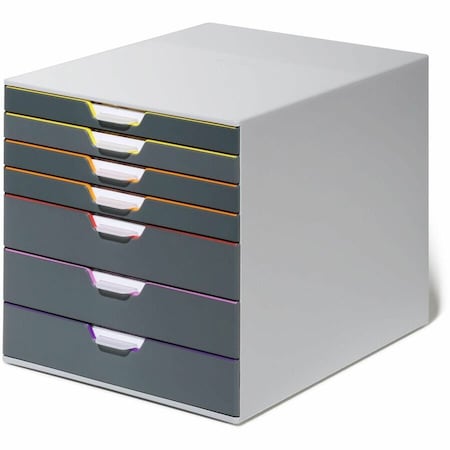Durable Office Products Desk Storage, 7 Drawer Box, Gray/Multi 760727